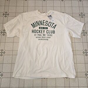 Minnesota Wild adidas Short Sleeve Shirt Men's Cream/Green New NWT Size XL